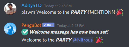 pengubot welcome messages preview screenshot